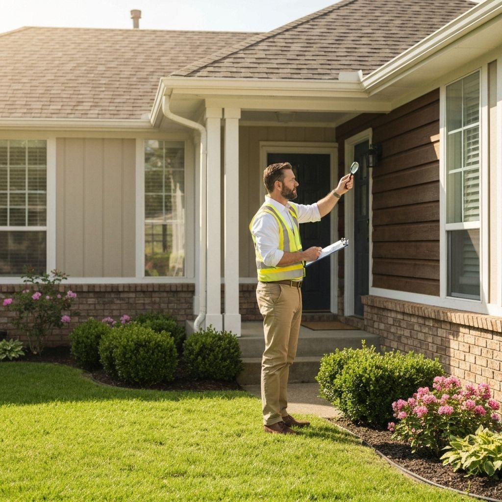 Professional home inspector at work